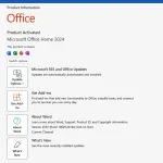 Office Home 2024 license in-app activation proof, showing the 'Product Activated' status.