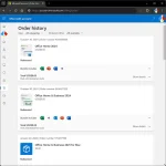 Office Home 2024 license purchase record shown in the Microsoft account's official Order History page.