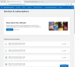 Office Home & Business 2021 for Mac license shown in the Microsoft 'Services & subscriptions' account page.