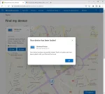 Windows 11 Home license remote lock confirmation screen, showing the "Your device has been locked" message.