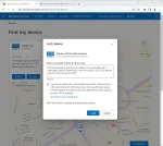 Windows 11 Pro for Workstations license "Find my device" security feature, showing the remote lock and locate function.