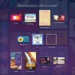 Design Wizard Pro lifetime subscription project home screen. Create videos, social media posts, and marketing materials.