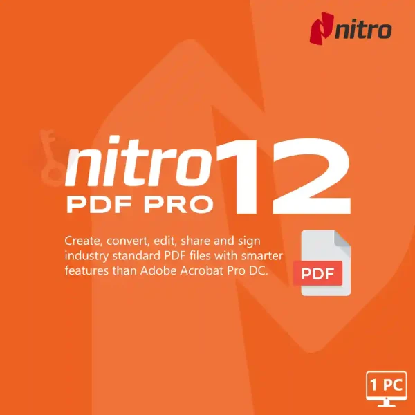Nitro PDF Pro 12 license, an Adobe Acrobat alternative for creating and editing PDF files for sale in the Philippines.