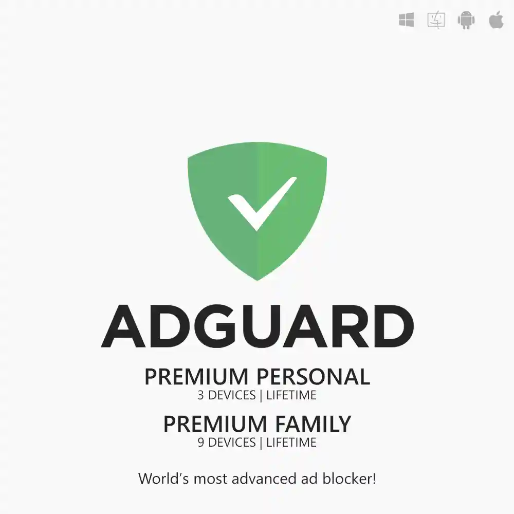 AdGuard Premium License PH AdGuard Premium license lifetime for Personal (3 devices) or Family (9 devices) to block ads on all apps in the Philippines.