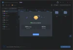 EaseUS Data Recovery Wizard Professional License interface showing Recovery Completed success popup with recovered file stats