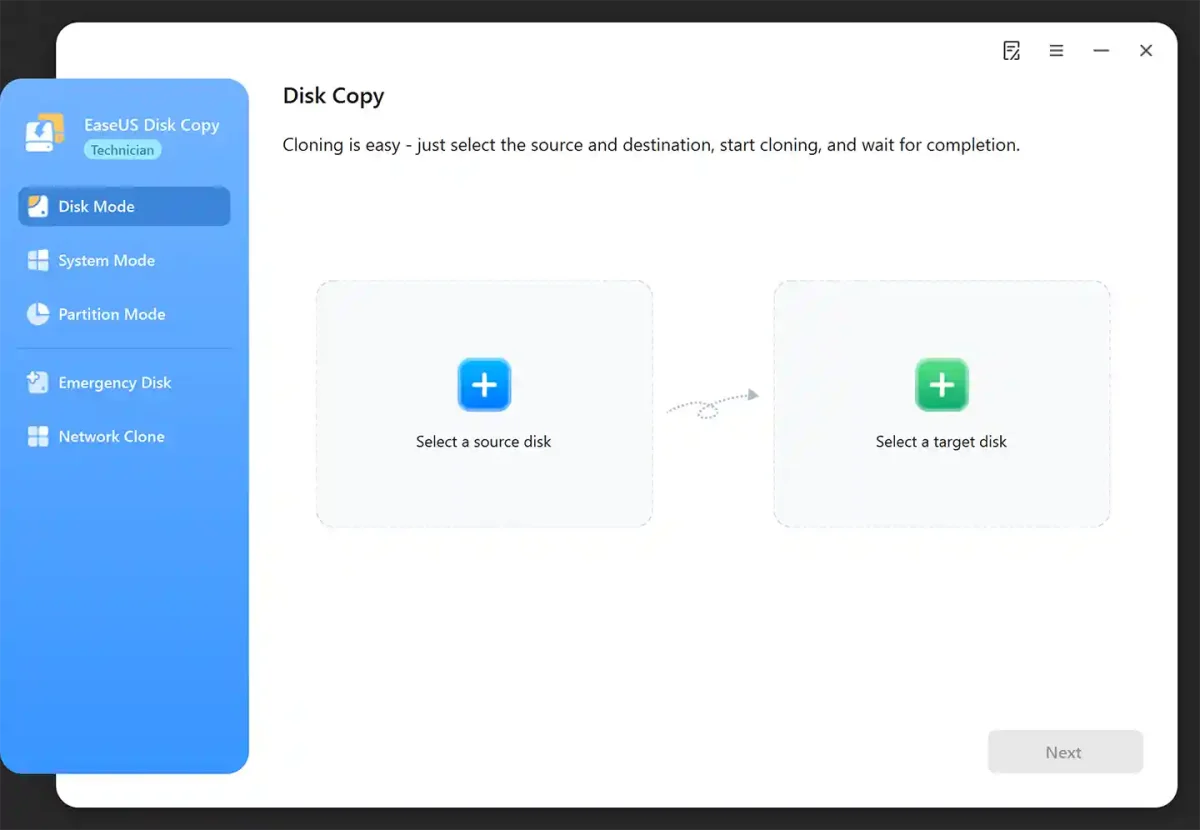 EaseUS Disk Copy Enterprise License Disk Mode for full drive cloning on Windows PC in the Philippines.